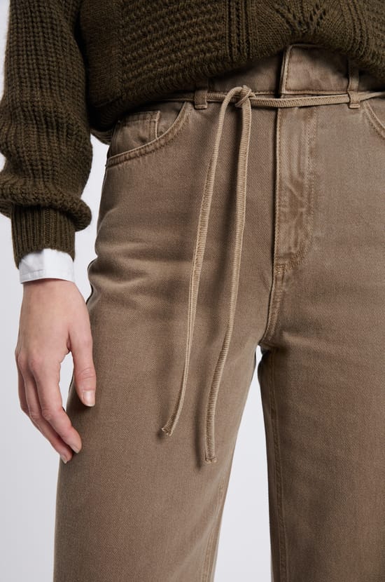 Pantalon large avec cordon en coton;${refinementColor}