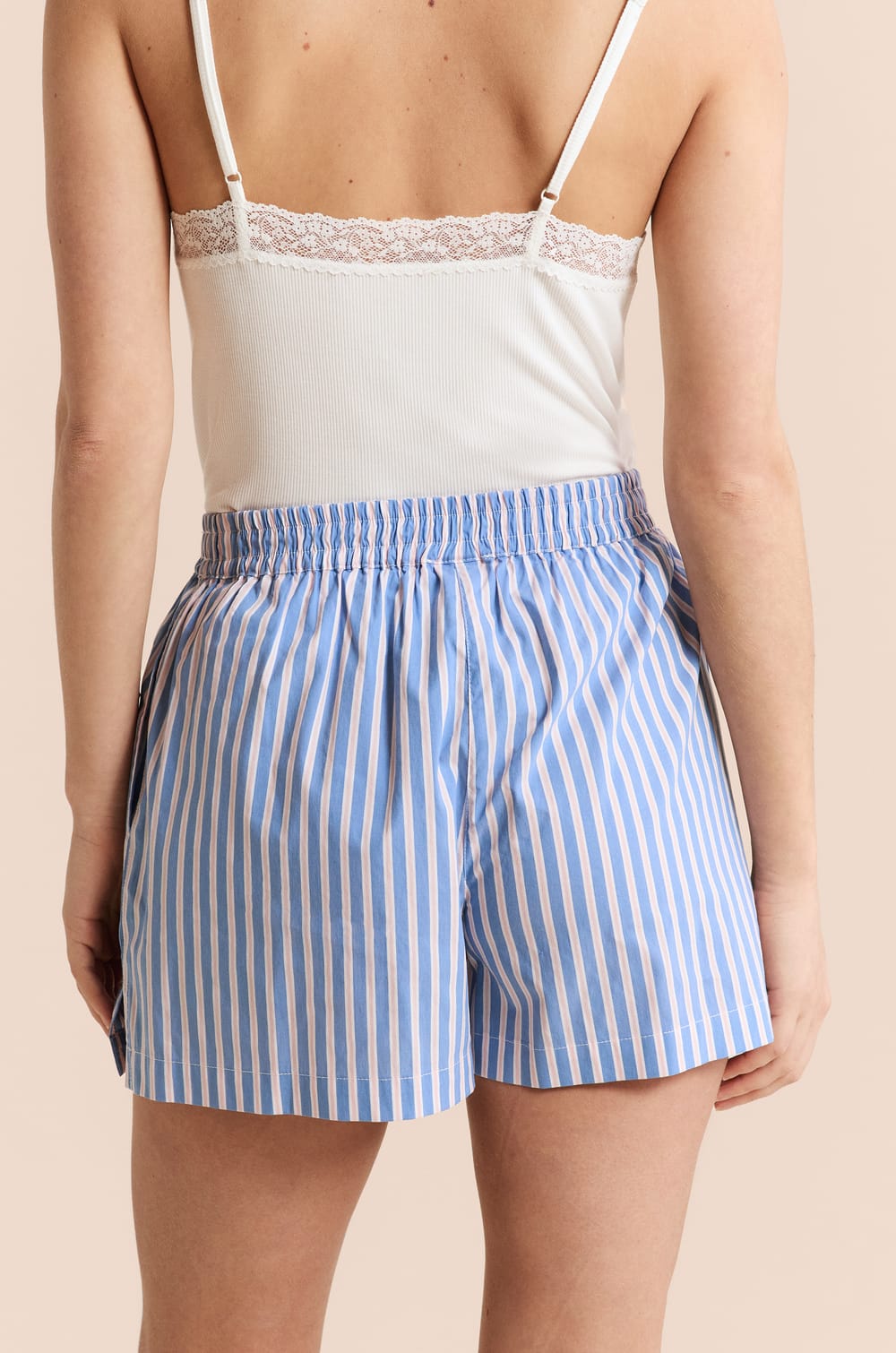 Pantal&oacute;n corto de pijama a rayas con algod&oacute;n;${refinementColor}