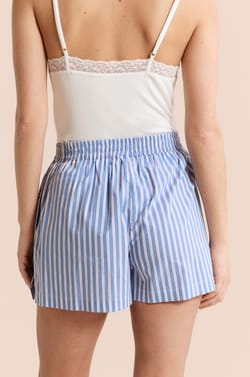 Pantal&oacute;n corto de pijama a rayas con algod&oacute;n;${refinementColor}