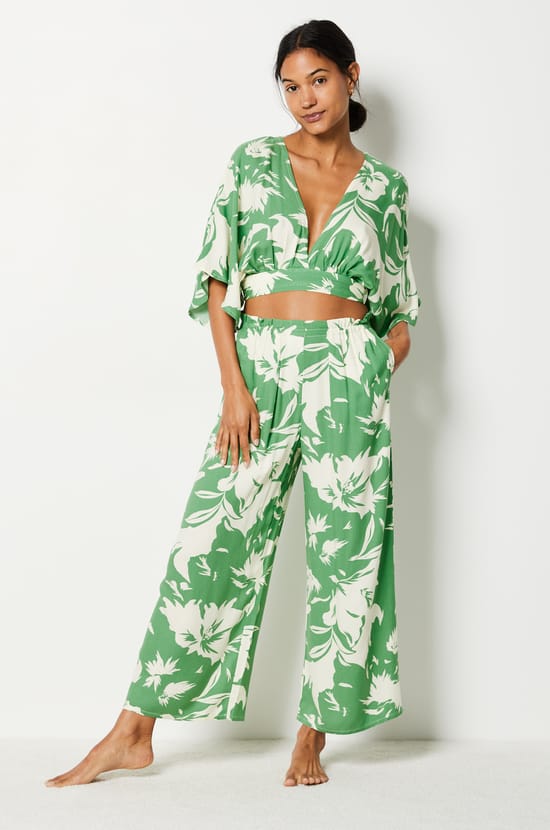 Printed 7/8 Trousers;${refinementColor}