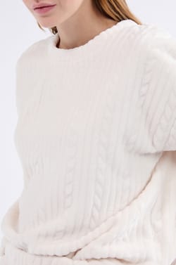 Sweatshirt de pyjama effet velours;${refinementColor}