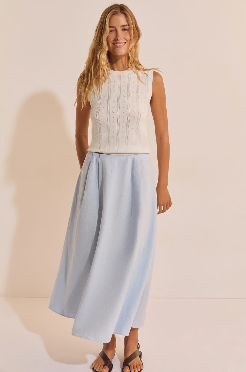 Jupe longue en lin;${refinementColor}