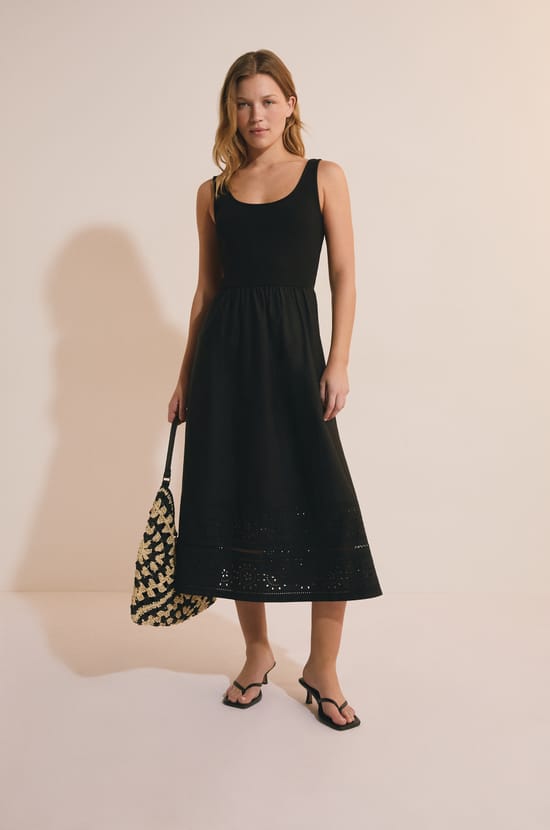 Robe midi en coton;${refinementColor}