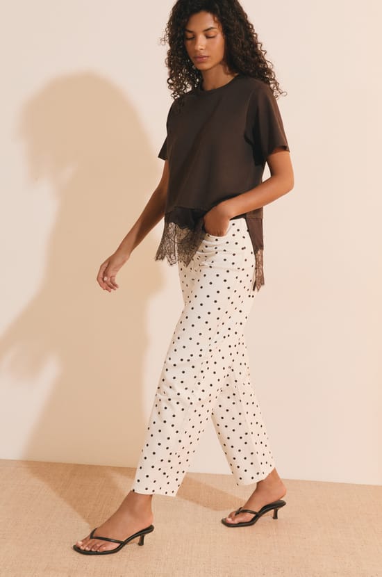 Pantalon en coton &agrave; pois;${refinementColor}