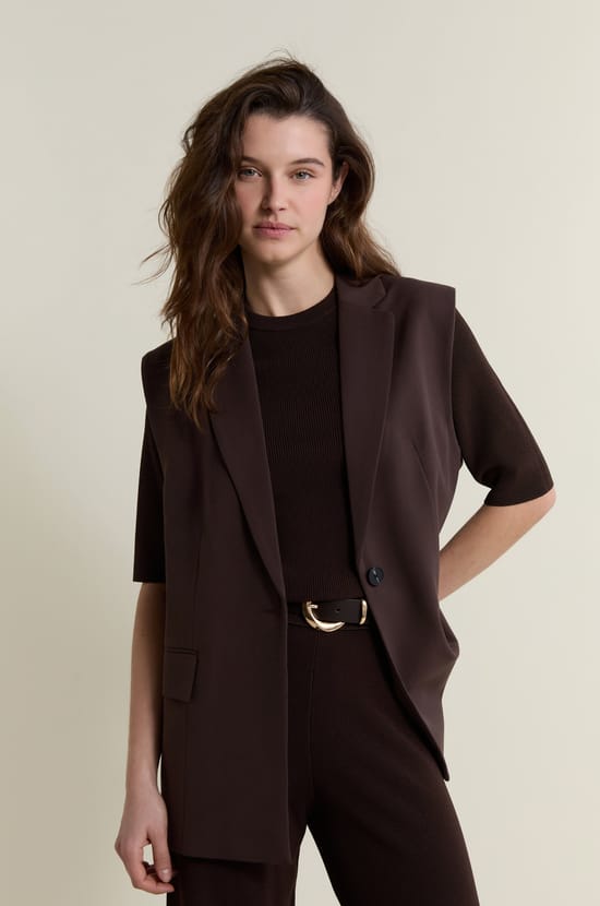 Sleeveless Blazer;${refinementColor}