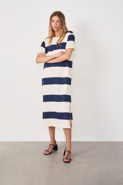 Vestido largo de algodón;${refinementColor}