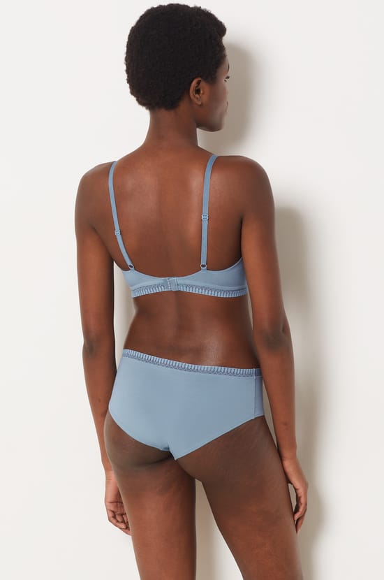 Wireless Cotton Triangle Bra;${refinementColor}