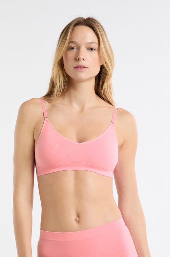 Soutien-gorge brassière sans coutures avec coton;${refinementColor}