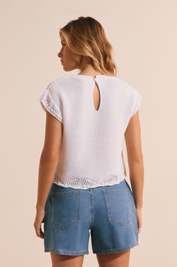 Pull sans manches ajour&eacute; fa&ccedil;on crochet;${refinementColor}