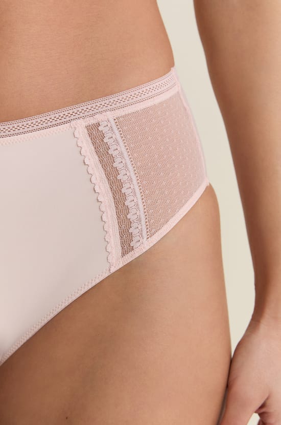 Culotte midi avec d&eacute;tails en dentelle;${refinementColor}