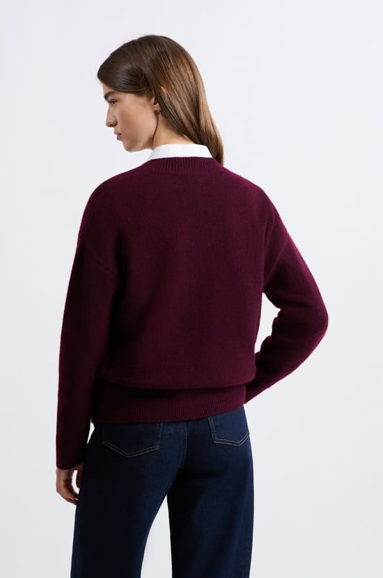 Pull col V en cachemire;${refinementColor}