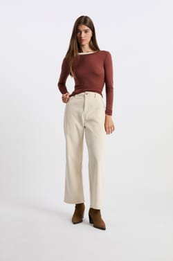 Pantalon en coton effet velours;${refinementColor}