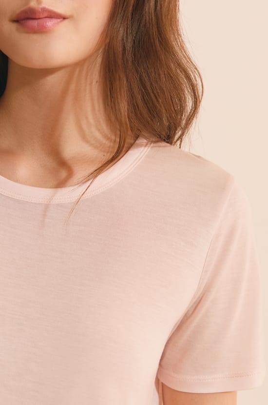 T-shirt col rond manches courtes;${refinementColor}