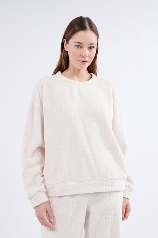 Sweatshirt de pyjama effet velours;${refinementColor}