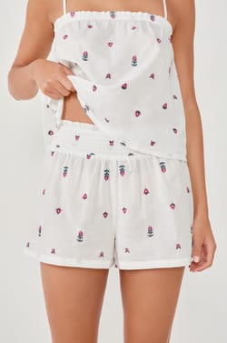 Short de pyjama à imprimés en coton;${refinementColor}