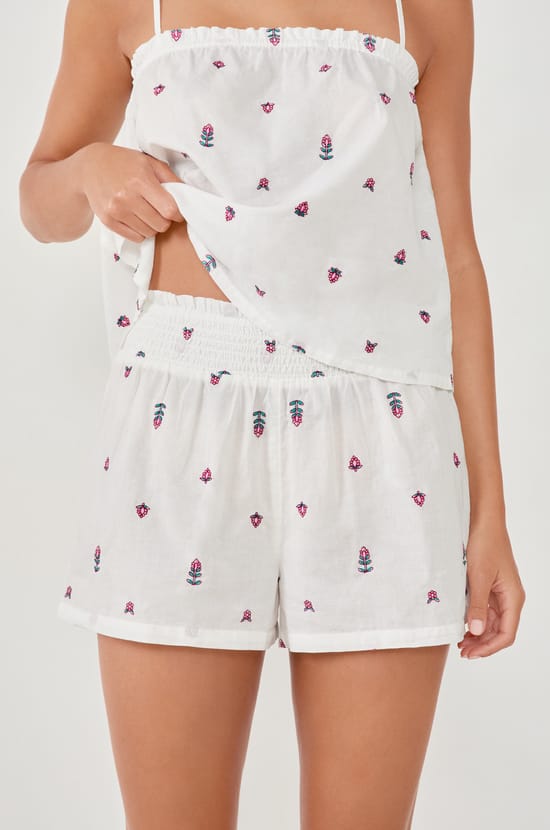 Short de pyjama à imprimés en coton;${refinementColor}