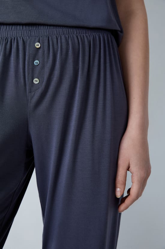   Pantalón de pijama liso;${refinementColor}