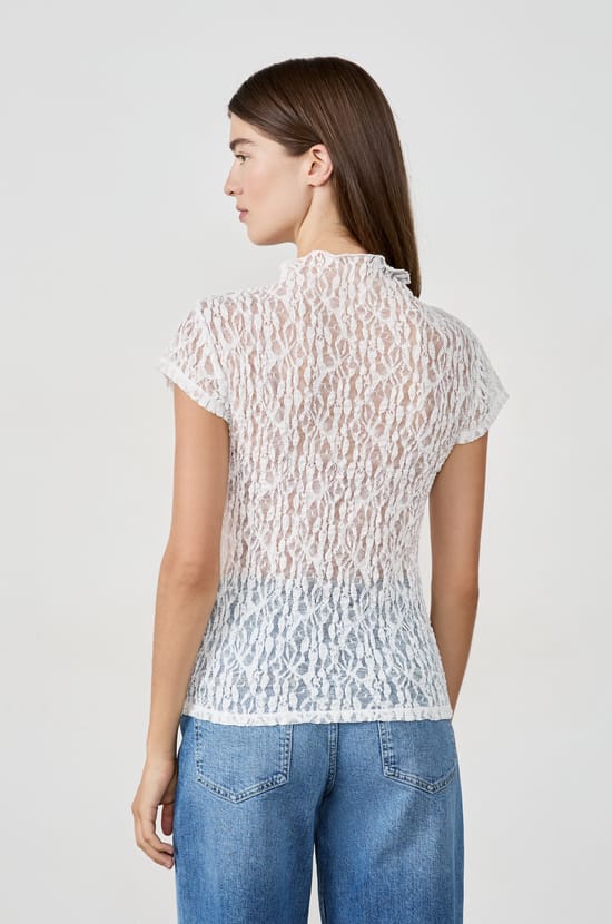 T-shirt en dentelle transparent;${refinementColor}