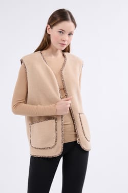 Gilet sans manches effet sherpa;${refinementColor}