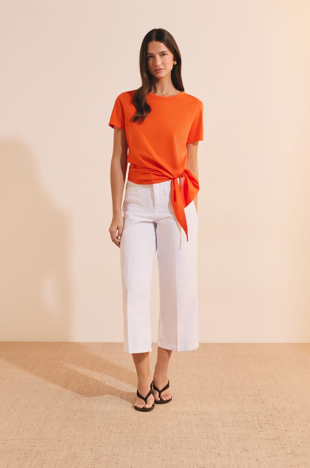 T-shirt en coton avec noeud;${refinementColor}