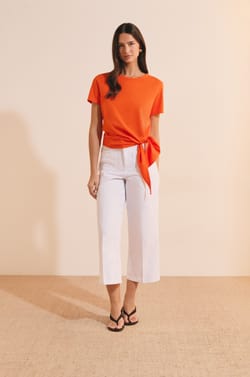 T-shirt en coton avec noeud;${refinementColor}