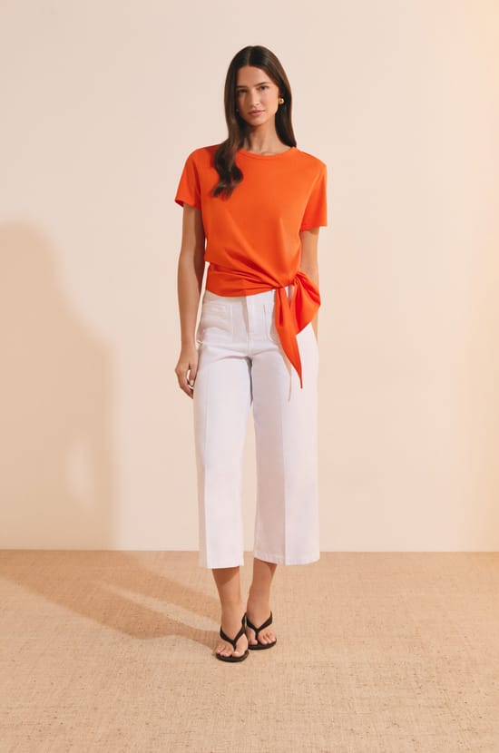 T-shirt en coton avec noeud;${refinementColor}