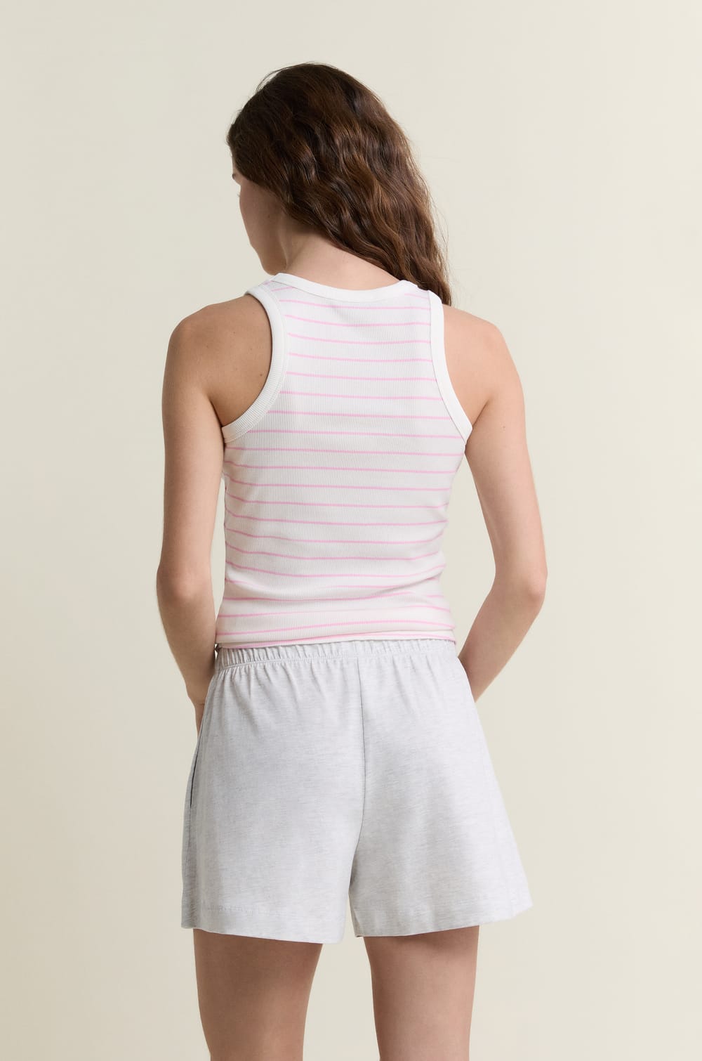 D&eacute;bardeur de pyjama col rond avec coton;${refinementColor}