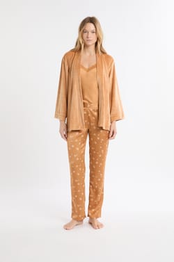 Conjunto de pijama de 3 piezas satinado;${refinementColor}