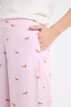 Pantalon de pyjama à rayures à motifs chiens;${refinementColor}