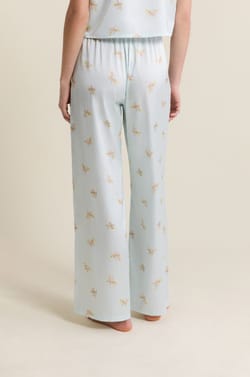 Pantalon de pyjama satin&eacute; &agrave; motifs;${refinementColor}