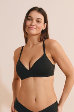 Soutien-gorge triangle sans armature en microfibre;${refinementColor}