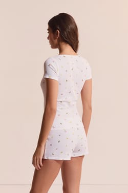 T-shirt gaufr&eacute; en coton &agrave; motifs fruits;${refinementColor}