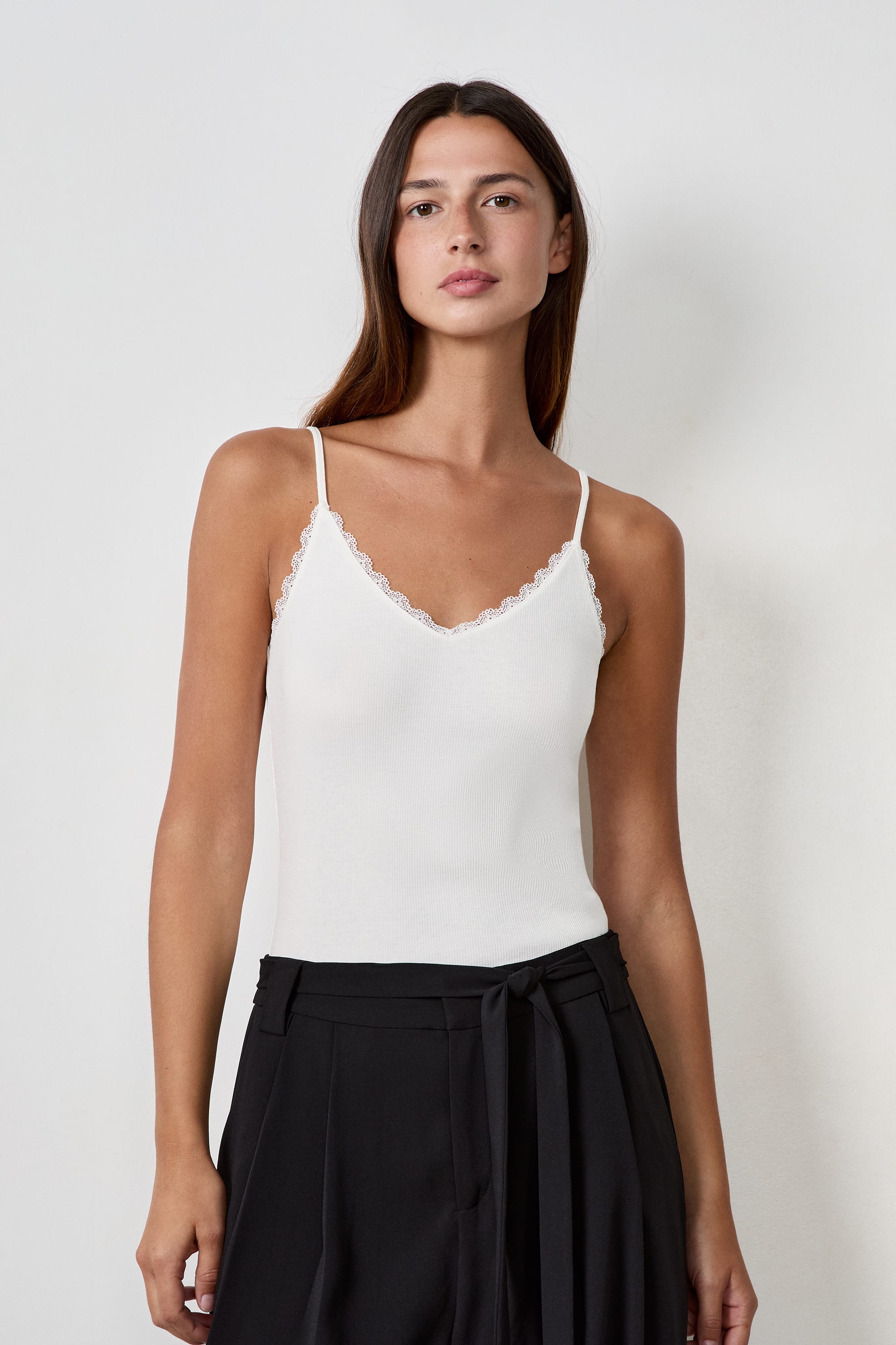 100% Cotton Camisole - PLUMINE - ECRU - ETAM
