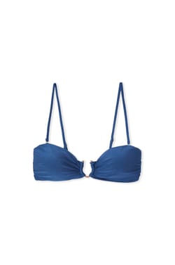 Bandeau Bikini Top with Iridescent Ring and Removable Straps;${refinementColor}