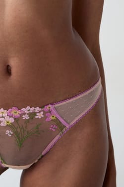 Embroidered Tulle Thong;${refinementColor}