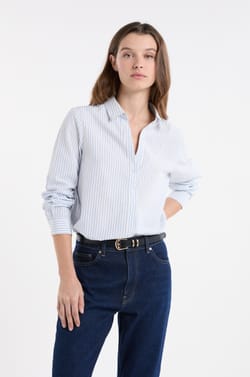Striped Shirt with Cotton;${refinementColor}