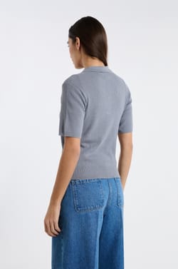 Polo manches courtes en maille fine;${refinementColor}