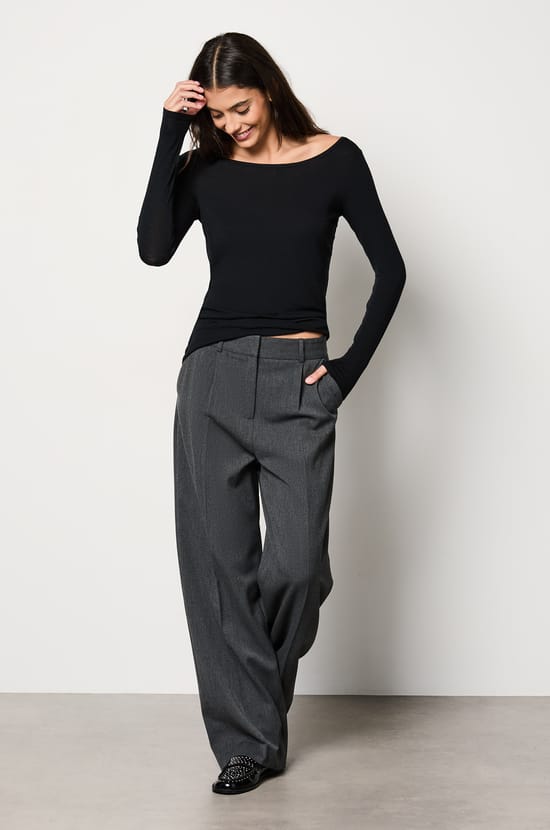 Long Sleeve Thermal Knit T-Shirt with Cashmere;${refinementColor}