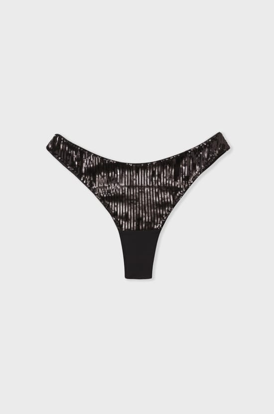 High Leg Tanga With Sequins;${refinementColor}