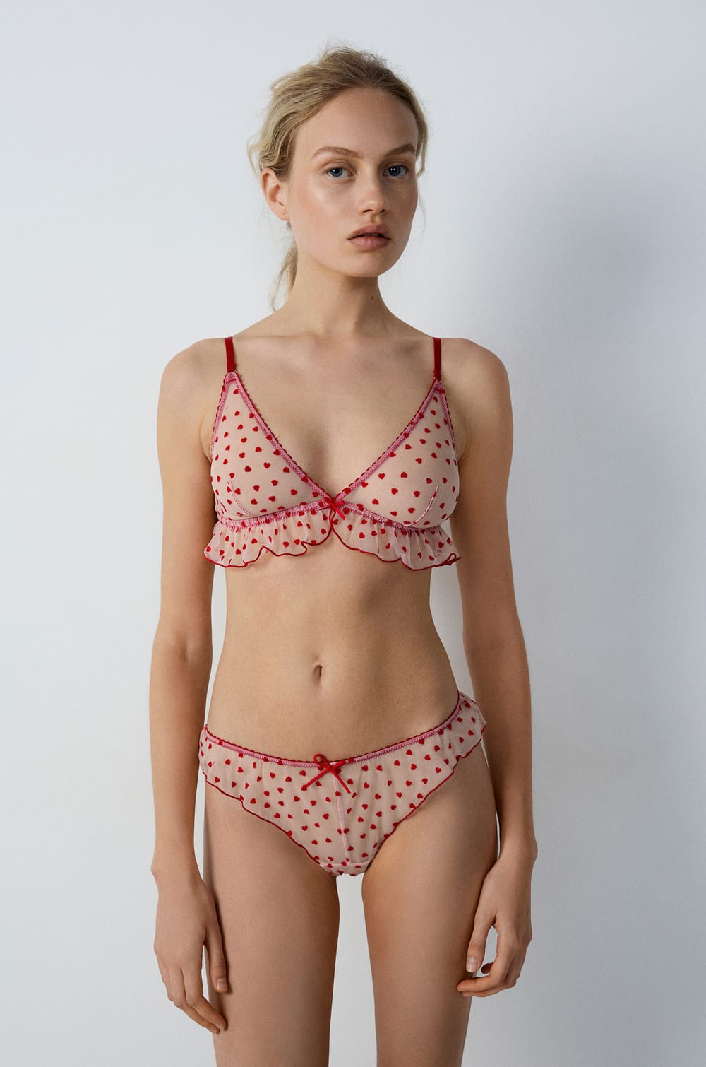 Printed Tulle Tanga;${refinementColor}