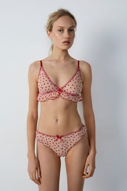 Printed Tulle Tanga;${refinementColor}