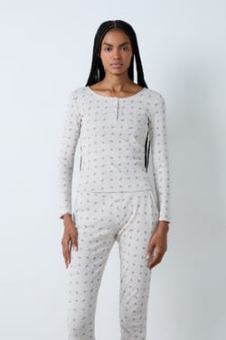 Tričko s dlouhým rukávem z bavlny se srdíčkovým vzorem;${refinementColor}