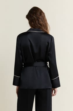 Satin Pajama Shirt To Tie;${refinementColor}