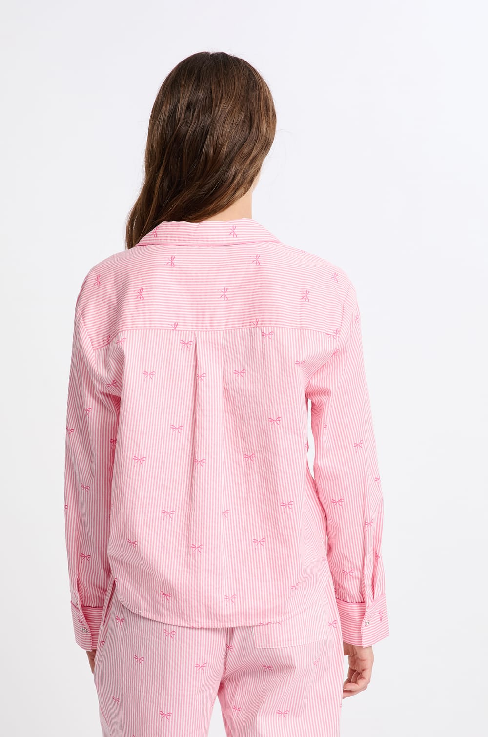 Cotton Pyjama Shirt with Patterns;${refinementColor}