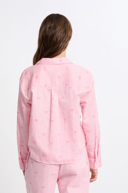 Cotton Pyjama Shirt with Patterns;${refinementColor}