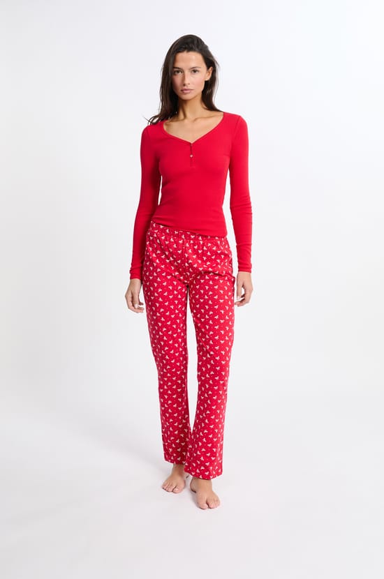 2-Piece Patterned Pajama Gift Set With Cotton;${refinementColor}