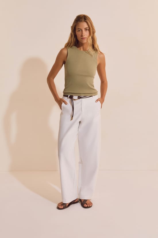 T-shirt sans manches en coton;${refinementColor}