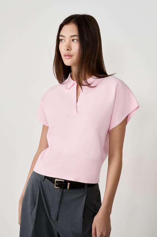 Sleeveless Polo Collar Sweater;${refinementColor}