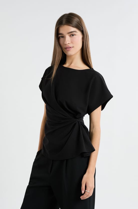 T-shirt manches courtes noué;${refinementColor}