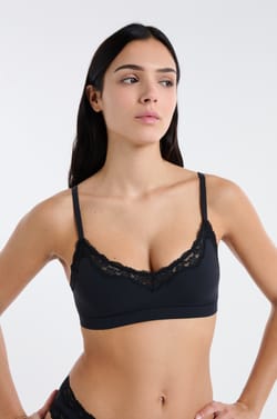 Brassi&egrave;re en microfibre et dentelle;${refinementColor}